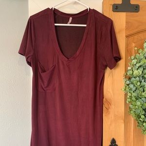 Burgundy z supply faux suede  dress